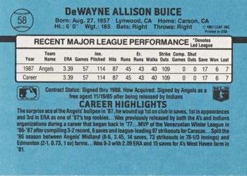 1988 Donruss #58 DeWayne Buice Back