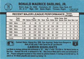 1988 Donruss #76 Ron Darling Back