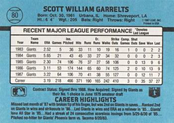 1988 Donruss #80 Scott Garrelts Back