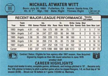 1988 Donruss #86 Mike Witt Back