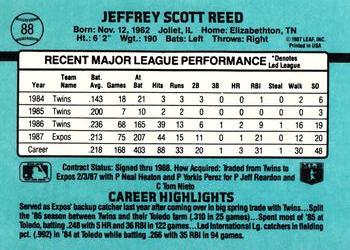 1988 Donruss #88 Jeff Reed Back