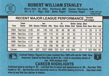 1988 Donruss #92 Bob Stanley Back