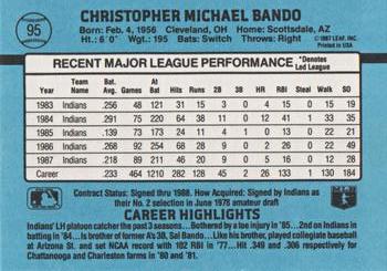 1988 Donruss #95 Chris Bando Back