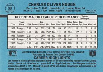 1988 Donruss #99 Charlie Hough Back