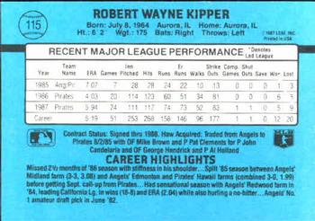 1988 Donruss #115 Bob Kipper Back