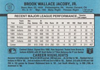 1988 Donruss #131 Brook Jacoby Back