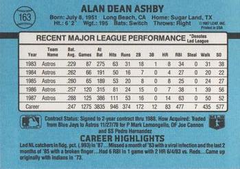 1988 Donruss #163 Alan Ashby Back