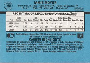 1988 Donruss #169 Jamie Moyer Back