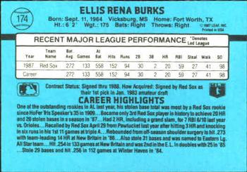 1988 Donruss #174 Ellis Burks Back