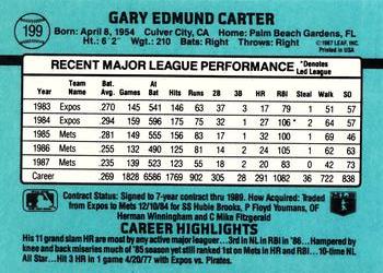 1988 Donruss #199 Gary Carter Back