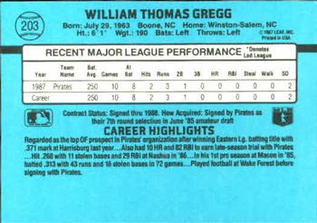 1988 Donruss #203 Tommy Gregg Back
