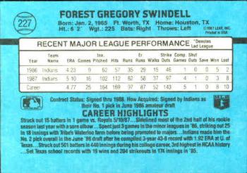 1988 Donruss #227 Greg Swindell Back
