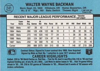 1988 Donruss #241 Wally Backman Back