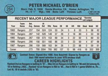 1988 Donruss #284 Pete O'Brien Back