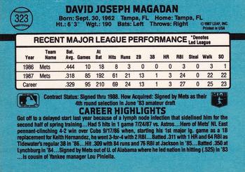 1988 Donruss #323 Dave Magadan Back