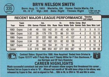 1988 Donruss #335 Bryn Smith Back