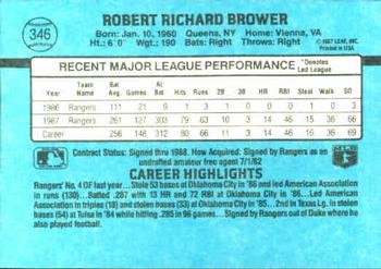1988 Donruss #346 Bob Brower Back