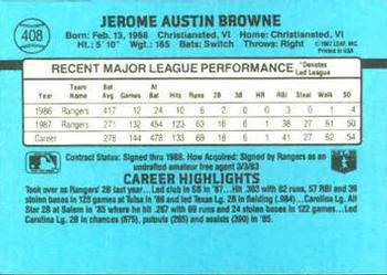 1988 Donruss #408 Jerry Browne Back