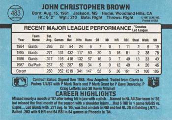 1988 Donruss #483 Chris Brown Back