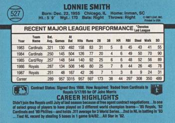 1988 Donruss #527 Lonnie Smith Back