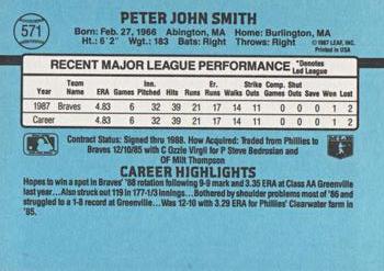 1988 Donruss #571 Pete Smith Back
