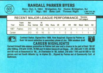 1988 Donruss #605 Randall Byers Back