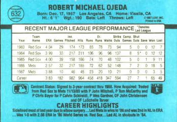 1988 Donruss #632 Bob Ojeda Back