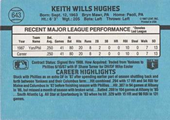 1988 Donruss #643 Keith Hughes Back