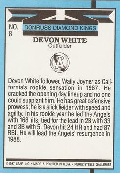 1988 Donruss #8 Devon White Back