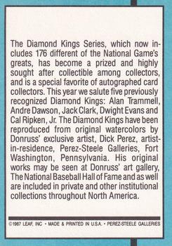1988 Donruss #27 Diamond Kings Checklist 1-26 Back