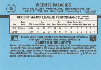 1988 Donruss #45 Vicente Palacios Back