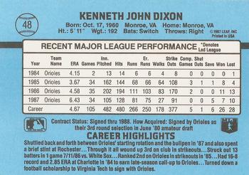 1988 Donruss #48 Ken Dixon Back