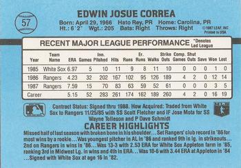 1988 Donruss #57 Ed Correa Back
