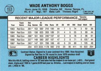 1988 Donruss #153 Wade Boggs Back