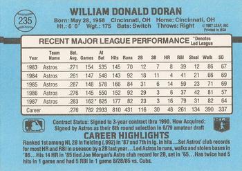 1988 Donruss #235 Bill Doran Back