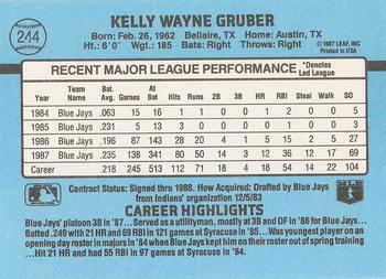 1988 Donruss #244 Kelly Gruber Back