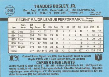 1988 Donruss #348 Thad Bosley Back
