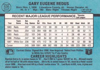 1988 Donruss #370 Gary Redus Back