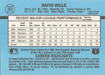 1988 Donruss #393 Dave Valle Back