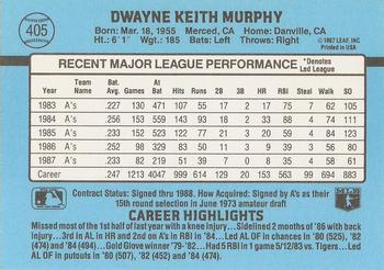 1988 Donruss #405 Dwayne Murphy Back