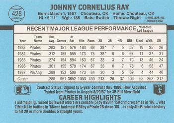 1988 Donruss #428 Johnny Ray Back