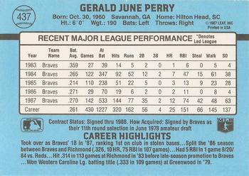 1988 Donruss #437 Gerald Perry Back