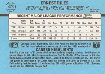 1988 Donruss #478 Ernest Riles Back