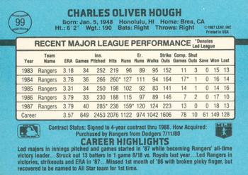 1988 Donruss #99 Charlie Hough Back