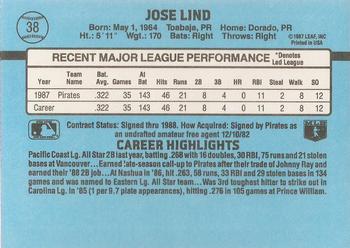 1988 Donruss #38 Jose Lind Back