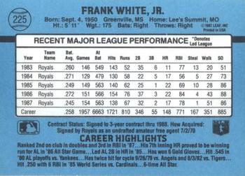 1988 Donruss #225 Frank White Back