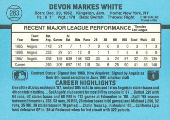 1988 Donruss #283 Devon White Back