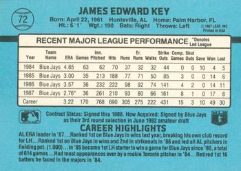 1988 Donruss #72 Jimmy Key Back