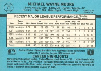 1988 Donruss #75 Mike Moore Back