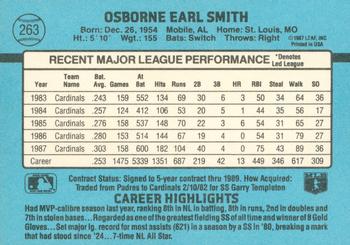 1988 Donruss #263 Ozzie Smith Back